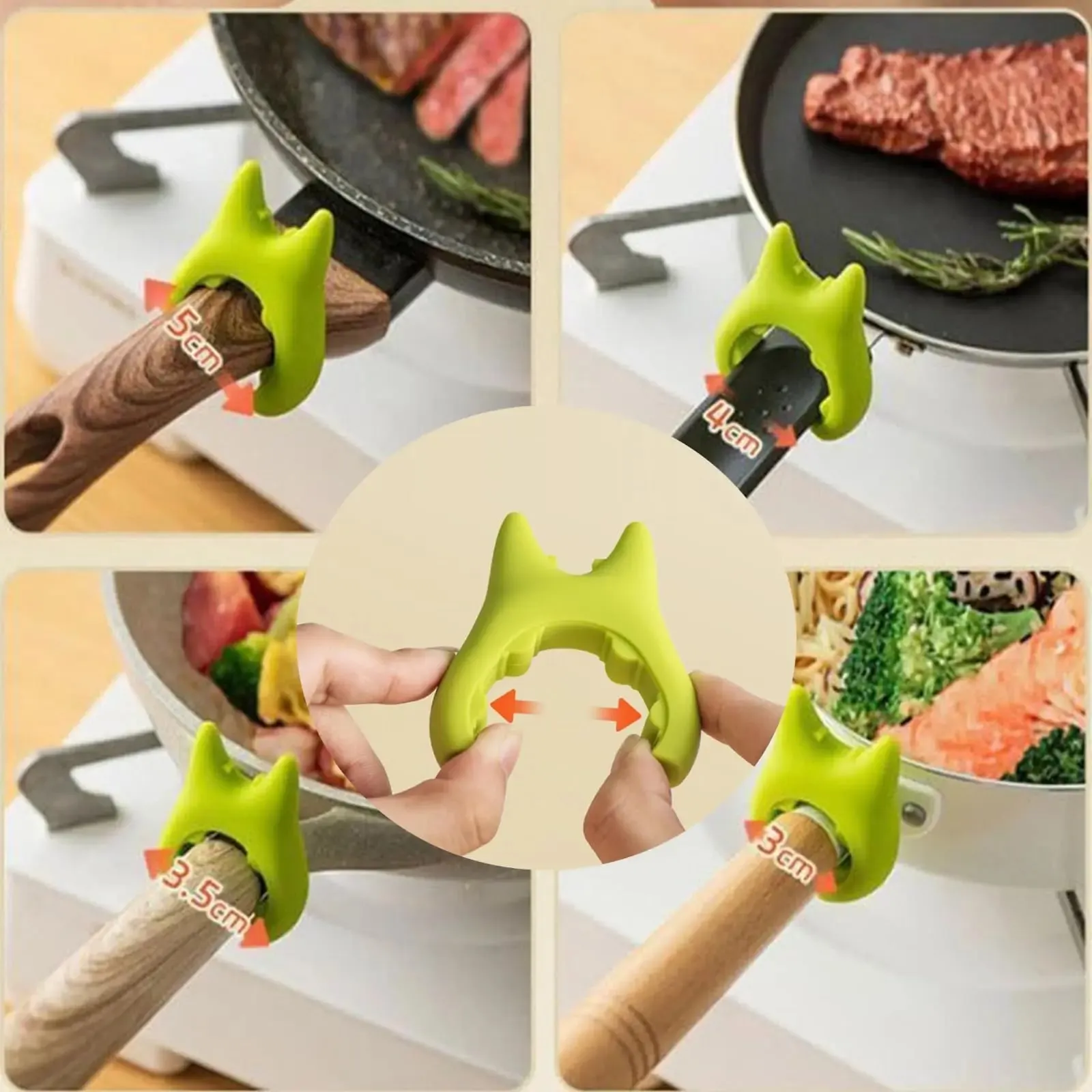 1PC Silicone Spatola Titolare Portatile Antitrabocco Pentola Coperchio Clip Anti-scottatura Cucchiaio Supporto Da Cucina Universale Spatola Staffa Clip — image 2