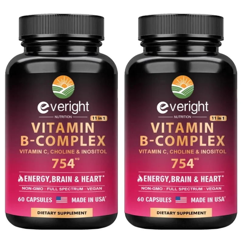 Complexo de vitamina B para suporte energético do cérebro e do coração - com B1 B2 B3 B5 B6 B7 B8 B9 B12 com vitamina C Colina Inositol — image 9