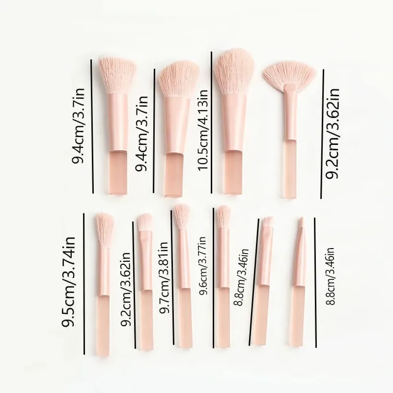 10-teiliges Reise-Make-up-Pinsel-Set, Mini-Make-up-Pinsel in Reisegröße, kleine Lidschatten, Augen, Lippenstift, Foundation-Pinsel, Schatten, Kontur, Rouge — image 2