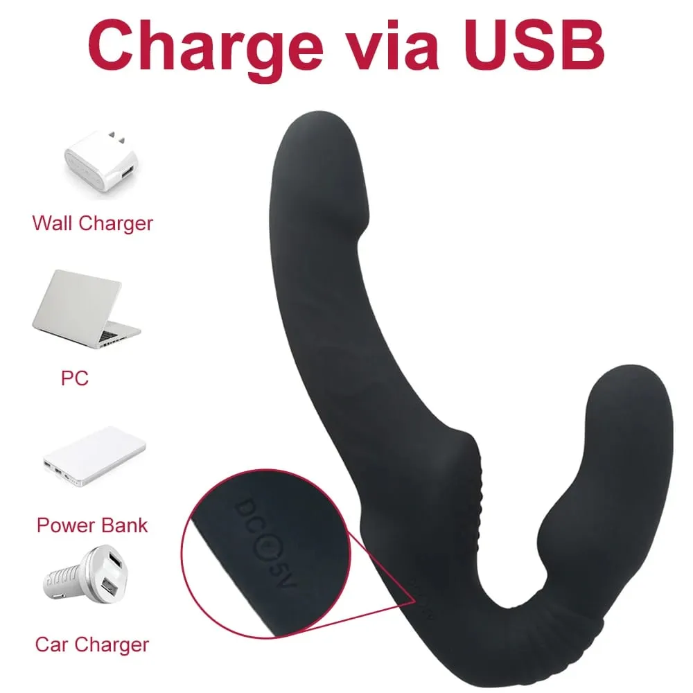 Vibromasseur gode sans bretelles avec télécommande pour femmes Couples lesbiens G Spot jouets sexuels avec stimulateur de Clitoris adulte — image 2