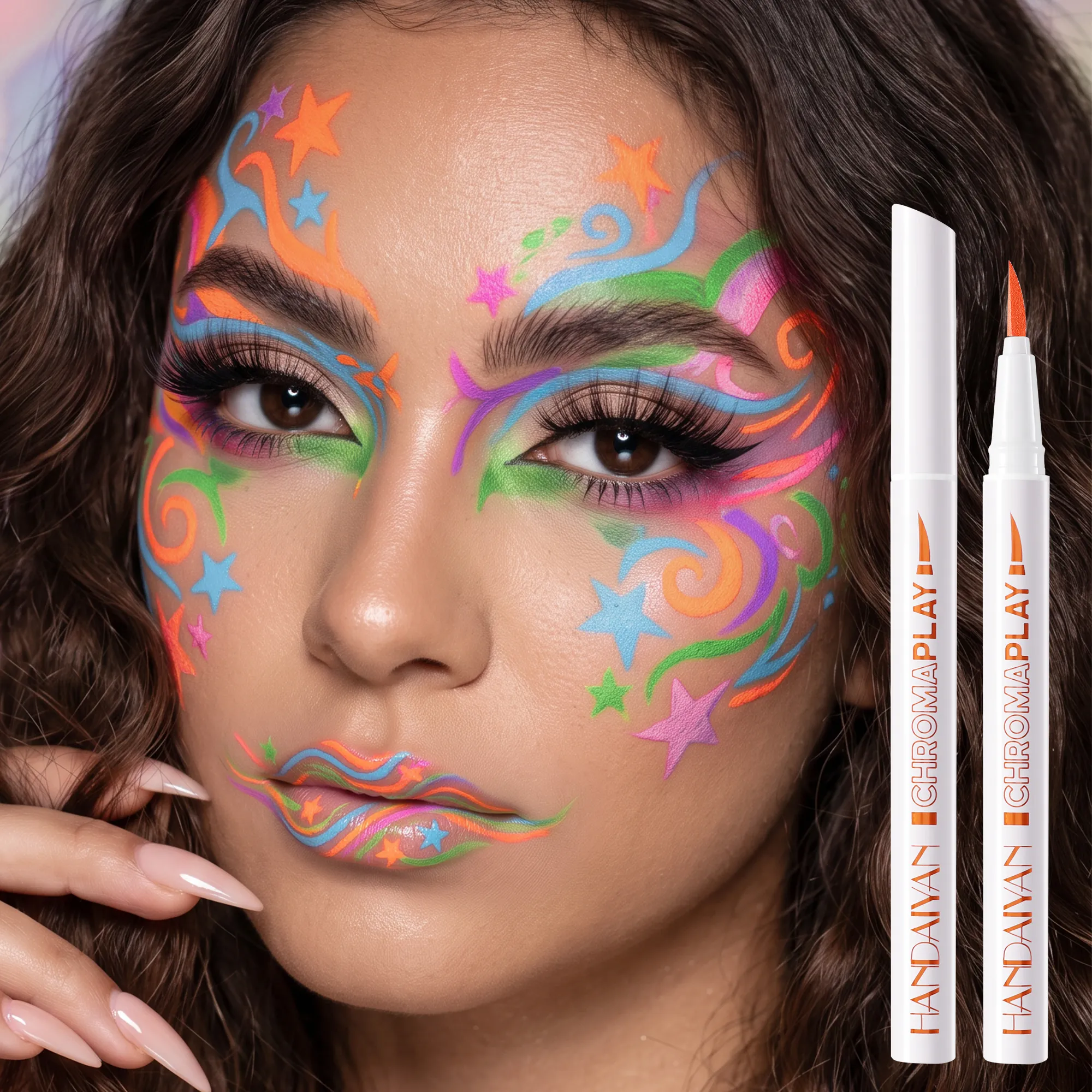 Pensil Celak Cecair Kalis Air Pengeringan Pantas Lukisan Pen Tahan Lama Berwarna-warni Matte Eye Liner Pen Solek Kosmetik Halloween — image 2