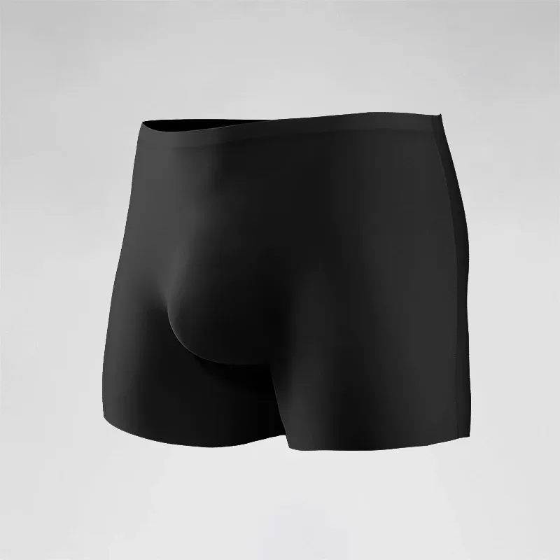 Ropa interior para hombres Calzoncillos tipo bóxer finos sin costuras de seda de hielo moldeados en 3D Pantalones cortos deportivos de verano de longitud extendida