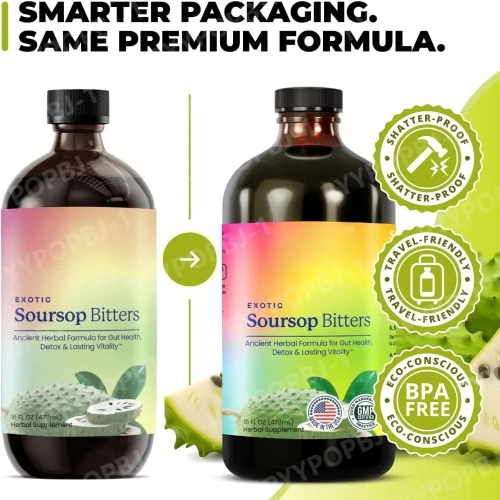 Amaro di soursop Estratto di erbe liquido Miscela di guanabana a base vegetale con zenzero Curcuma e muschio marino Integratore per il benessere quotidiano — image 4