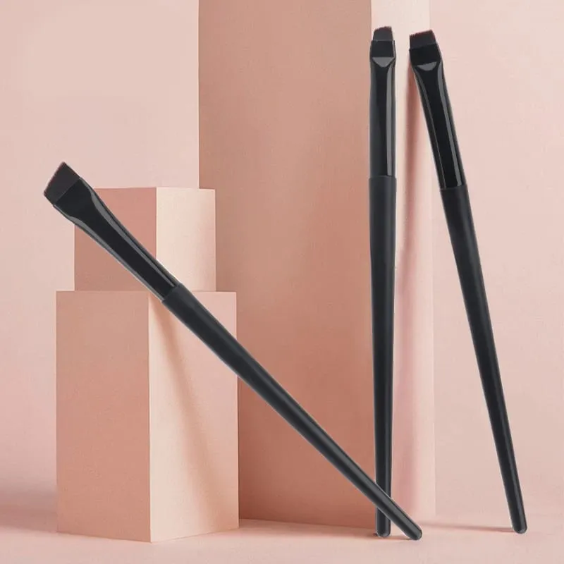 Set di pennelli per trucco eyeliner a lama da 1/3 pezzi Pennelli per sopracciglia piatti ultra sottili ad angolo fine sotto gli occhi Posiziona il pennello per dettagli precisi — image 6