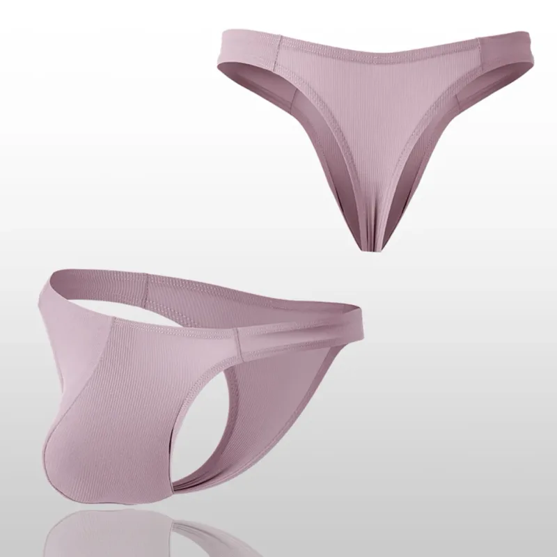 Perizoma in seta di ghiaccio Uomo Intimo sexy Morbido perizoma a costine Mutande traspiranti Mutandine senza cuciture Lingerie maschile Slip con custodia rigonfia — image 16