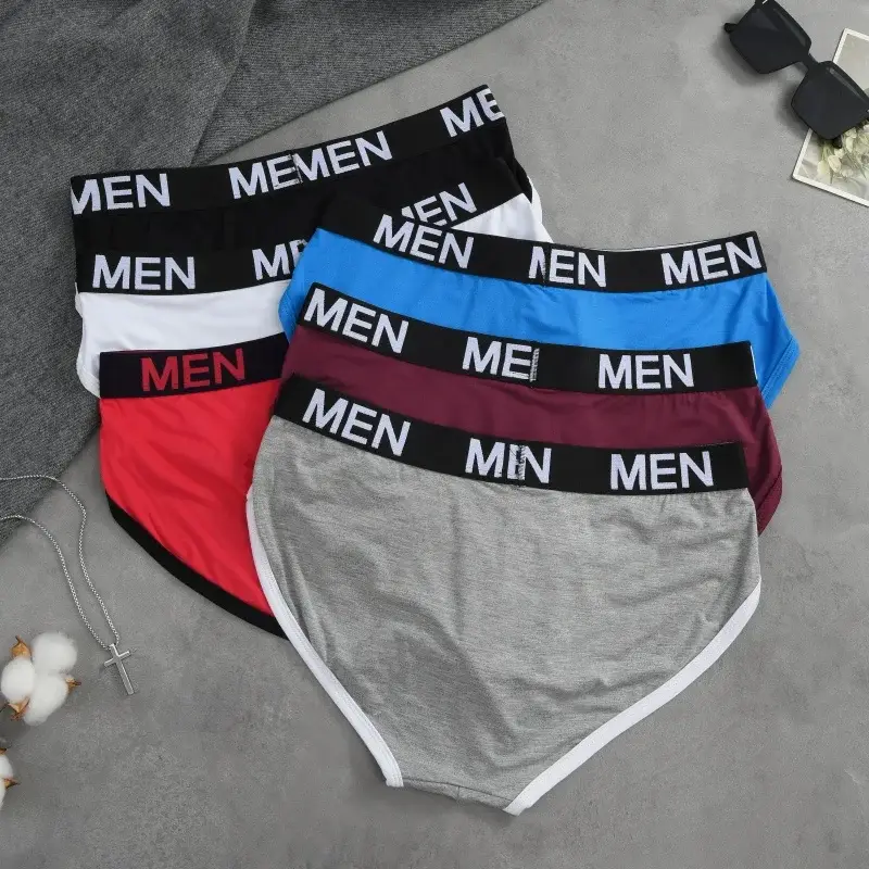 1Pcs/Set Men's Viscose Letter Panties Seamless High Quality Breathable Underpants Male Elastic Soft Comfortable Underwear S-XL — image 13