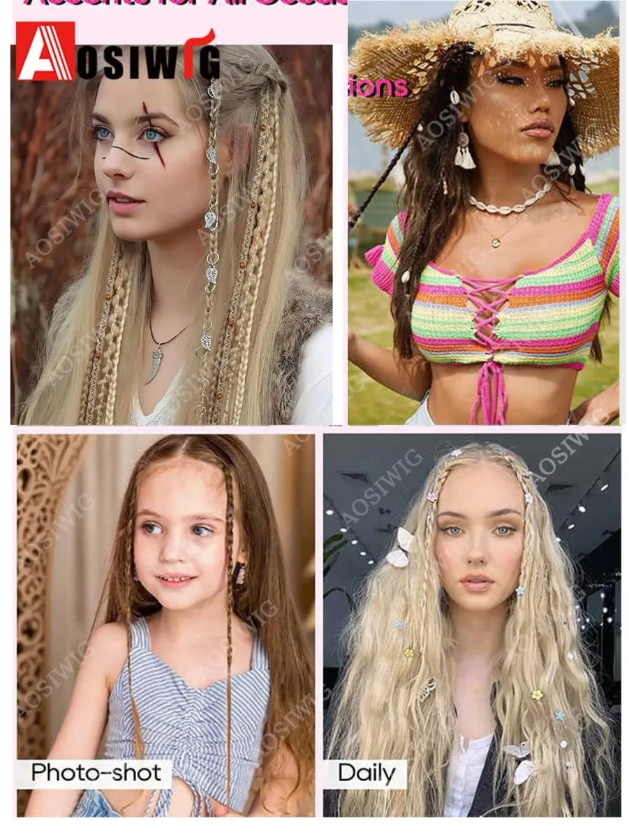 Ombre synthetische Boho-Stil kleine gedrehte geflochtene Haarverlängerungen für Frauen Perücke Zöpfe BB Clip-on Spicy Girl Brown Boxing Braids — image 7