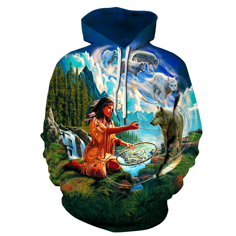 Fashionable 3D Printed Bohemian Pattern Men's Top Fashionable Men's Loose Large Sports Hoodie Street Retro Long Sleeve Hoodie — image 33