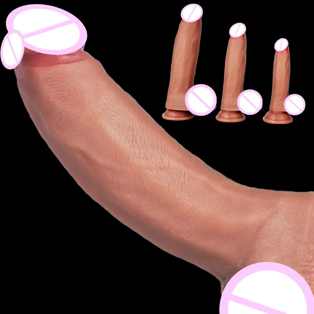 Dildo Realistik Zakar Silikon 6/7/9 Inci Dildo Besar dengan Cawan Sedut untuk Wanita Melancap Lesbain Mainan Seks Dubur untuk Dewasa — image 1