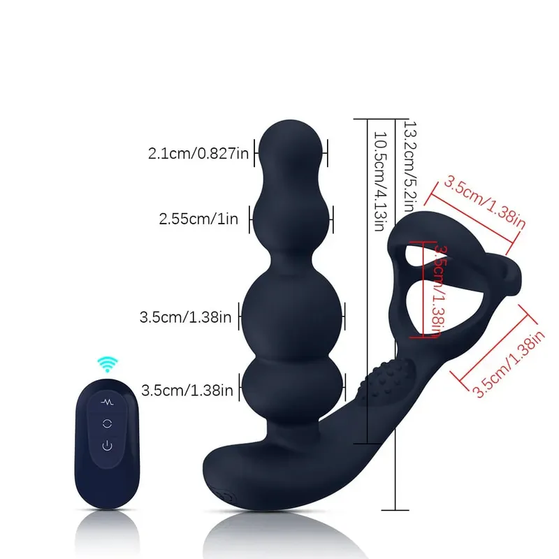 360° roterende analperler prostata massageapparat med cockring fjernbetjening Vibrerende buttplug - voksenlegetøj til mænd — image 8