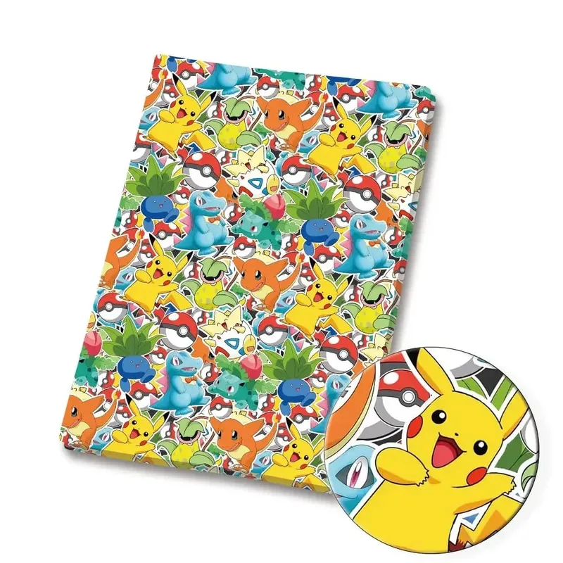 Pokemon Cartoon Stoff140*50cm Handgemachte Nähen Patchwork Quilten Baby Kleid Hause Blatt Gedruckt Stoff Stoff Nähen Kinder — image 2