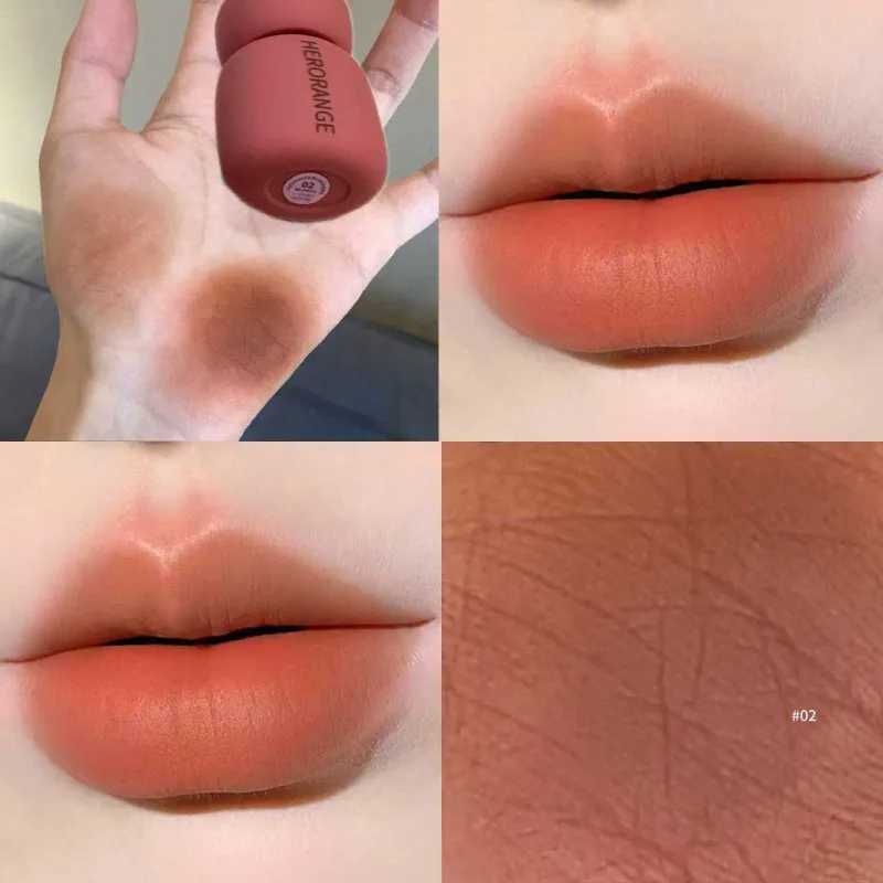 Herorange – boue à lèvres mate en velours, pigment riche, sans transfert, longue durée, lisse, Non sèche, éclaircit la peau, usage quotidien — image 9