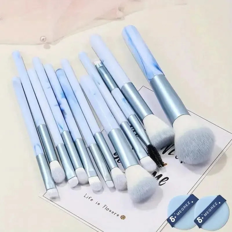 12PCS Set Berus Mekap Bedak Penyapu Bedak Penyapu Bedak Mata Pembayang Mata Kabuki Blending Kosmetik Alat Solek Wanita Gebu Lembut — image 9