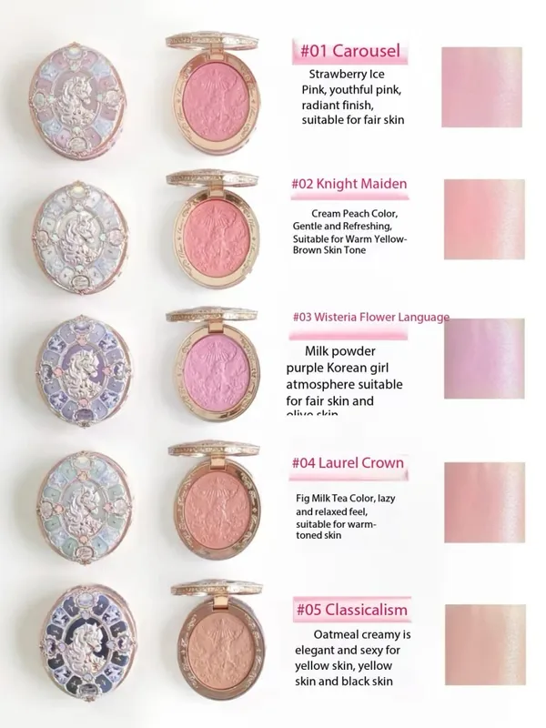 Flower Know Knight Unicorn Series 11PCS Makeup Set 6-color Eyeshadow Freeze-dried Cheek Red Lip Gloss Eyeliner Cushion — image 6