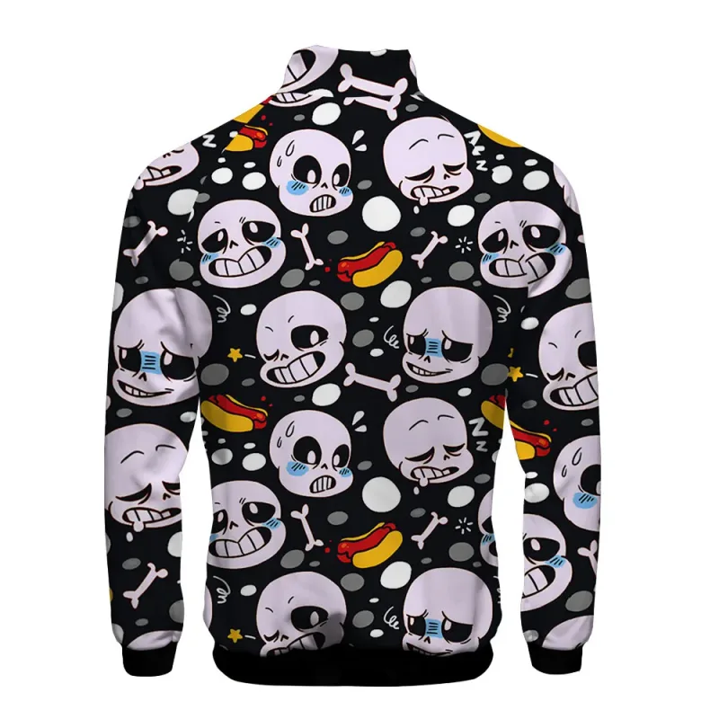 Sang Trọng Phổ Biến Sans Undertale 3D In Hình Dây Kéo Áo Raglan Áo Gió Bé Trai/Bé Gái Thoải Mái Cổ Đứng Áo Áo Khoác — image 7