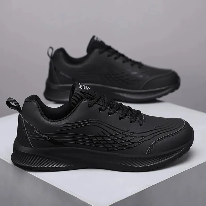 Taglia 38-47 Scarpe da ginnastica con piattaforma di alta qualità Scarpe da corsa nere da uomo Scarpe da ginnastica impermeabili Scarpe sportive da passeggio resistenti all'usura — image 1
