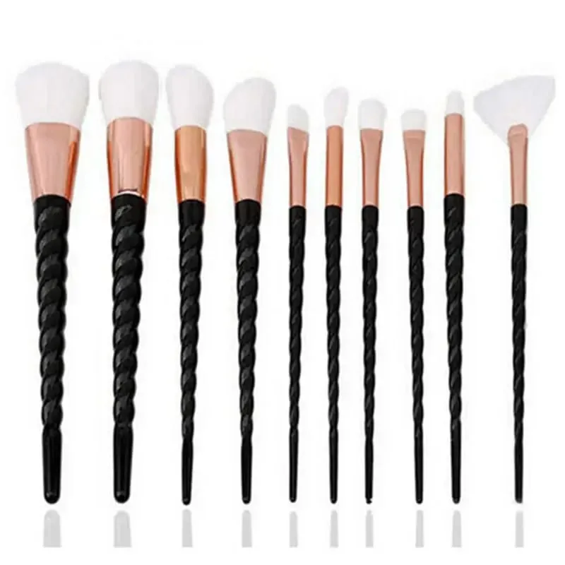 10pcs Berus Makeup Set Berus Asas Rambut Lembut Serbuk Pemerah Pipi Kontur Kening Pembayang Mata Wanita Kosmetik Blending Alat Mekap — image 11