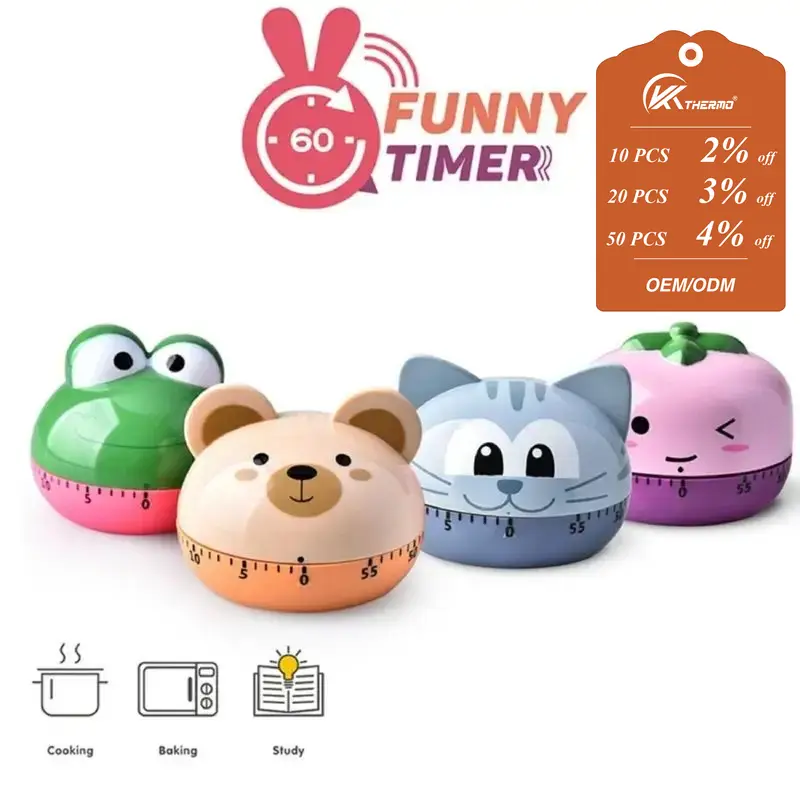 Mechanischer Küchentimer mit Cartoon-Tiermuster, Kochalarm, Countdown-Timer — image 1