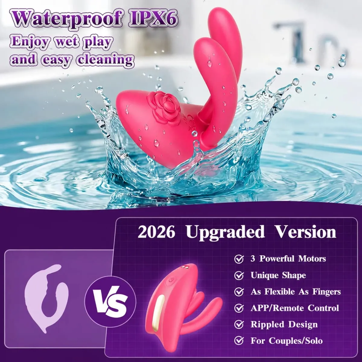 Genopladelig G-Spot og klitorisvibrator til par 3 kraftige motorer 9 vibrationstilstande App Control Silikonelegetøj til Ultimate — image 5