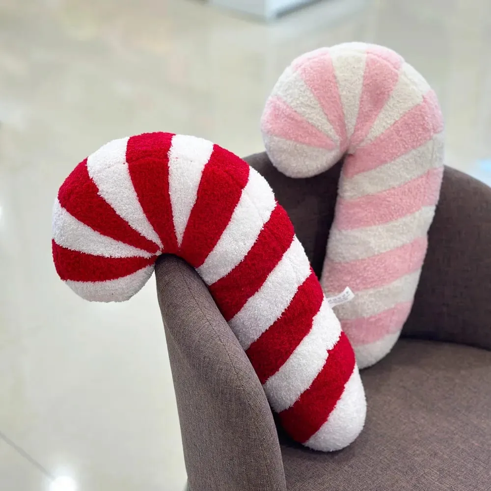 Klassische Weihnachtsserie, Dekokissen, Süßigkeiten, Lutscher, Schneeflocke, Weihnachten, Zepter, Kugeln, Puppe, weiches Sofakissen, Festival-Heimdekoration — image 4