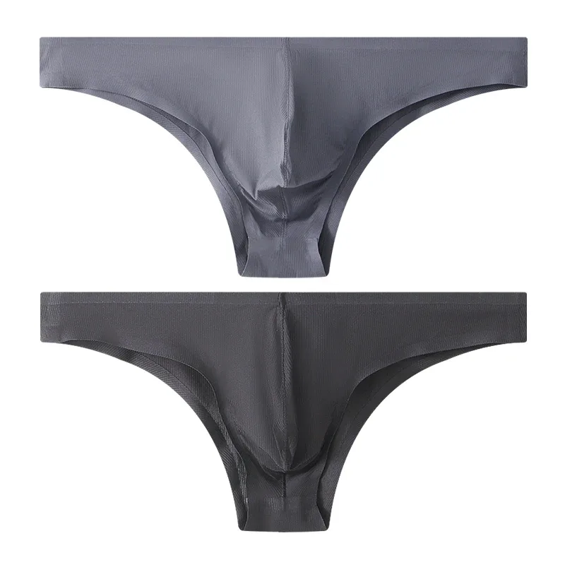 Sous-vêtements pour hommes, demi-hanche, petit Triangle, taille basse, Sexy, jeunes hommes, slip en soie glacée, sans couture, culotte d'été légère et respirante — image 22