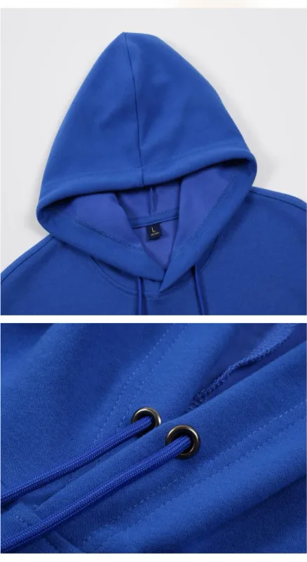 Fashion 9 Colors High-Quality Pullovers Custom Logo Printed Personal Group Brand Embroidery Men and Women 100% Cotton Hoodies — image 4