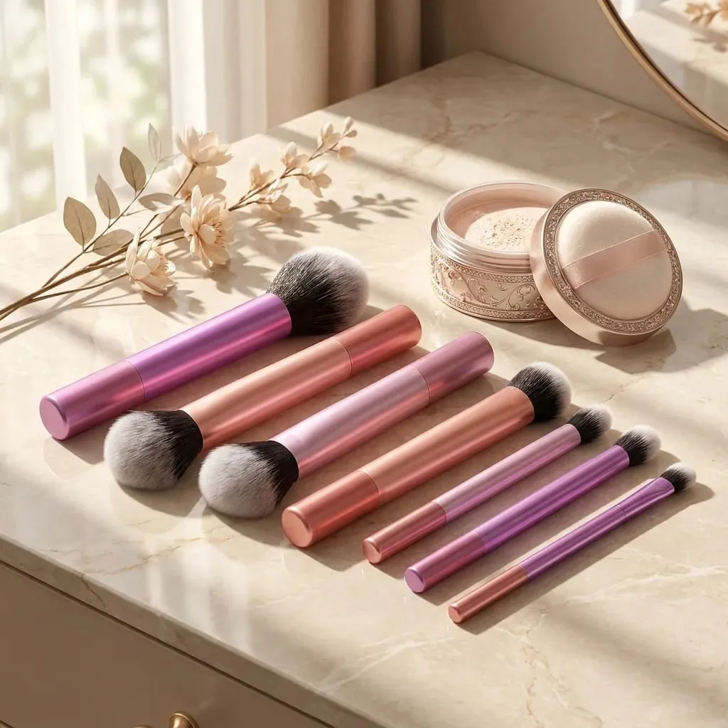 8-teiliges Make-up-Pinsel-Set aus weichem Kunsthaar, für Foundation, Rouge, Lidschatten, Mehrzweck-Kosmetik-Beauty-Tools — image 3