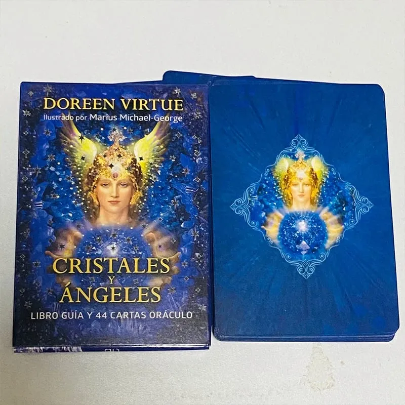 คริสตัล Angel การ์ด Oracle 44 Deck 10.4*7.4 ซม.สเปนรุ่น Fate Divination TAROT BOARD เกม Cristales Ángeles — image 4