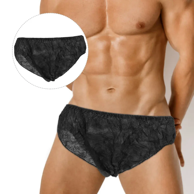 10 Pcs Disposable Non Woven Underwear Lightweight Emergency Briefs For Massage Sauna Male Underpants One Time Use Comfortable — image 2