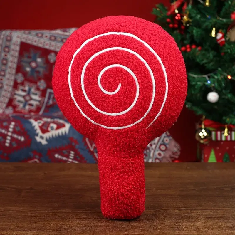 Klassische Weihnachtsserie, Dekokissen, Süßigkeiten, Lutscher, Schneeflocke, Weihnachten, Zepter, Kugeln, Puppe, weiches Sofakissen, Festival-Heimdekoration — image 13