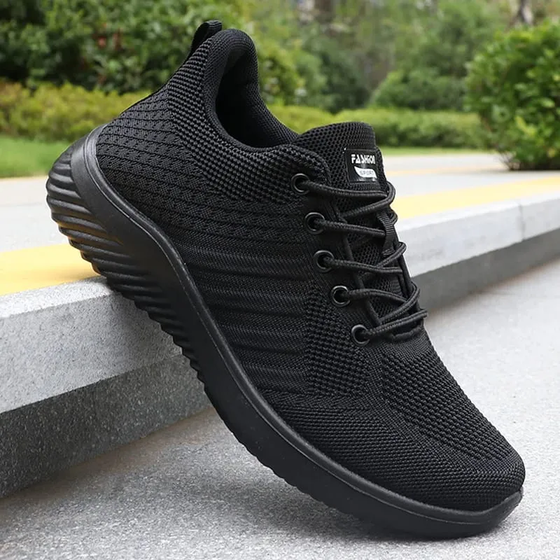 Men's Solid Lace-Up Casual Shoes Lightweight Outdoor Sneakers Suitable for All-Season Training and Exercise Lightweight Breathable Non-Slip Ideal for Casual Walking Enthusiasts — image 4