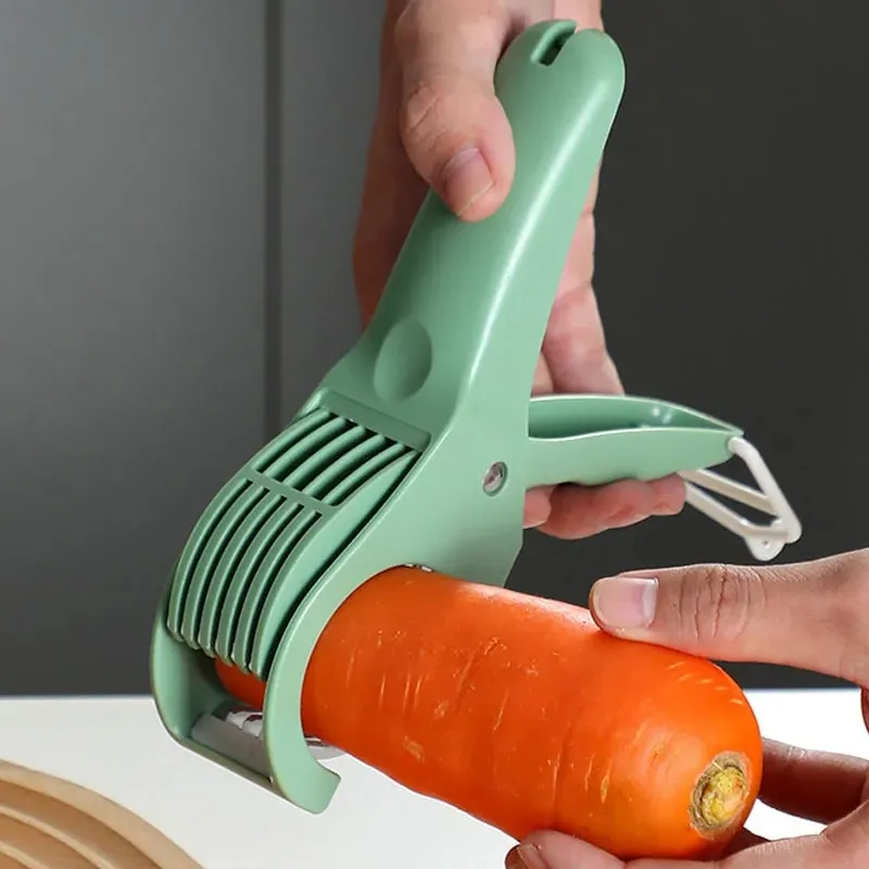 Køkkenværktøj i rustfrit stål Grøntsags- og frugtskærer Multifunktionel salatskæremaskine Køkkentilbehør — image 4