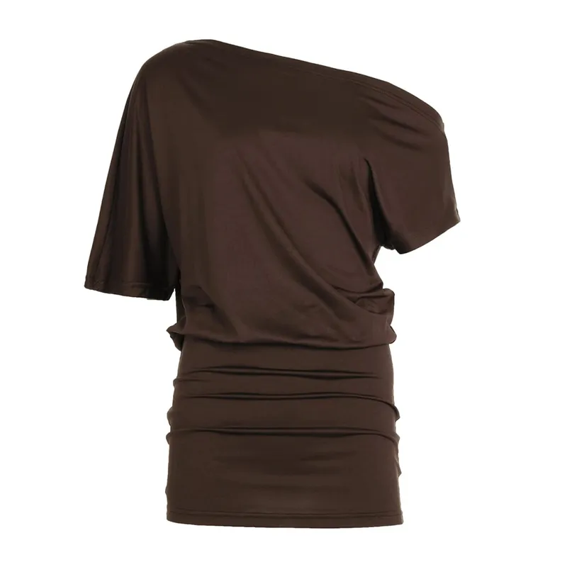 Fledermausärmel Wickelkleid Damen One-Shoulder Solid Rückenfrei Figurbetontes Kleid Abend Party Club Kleid Y2K Sexy Outfits Sommer — image 9