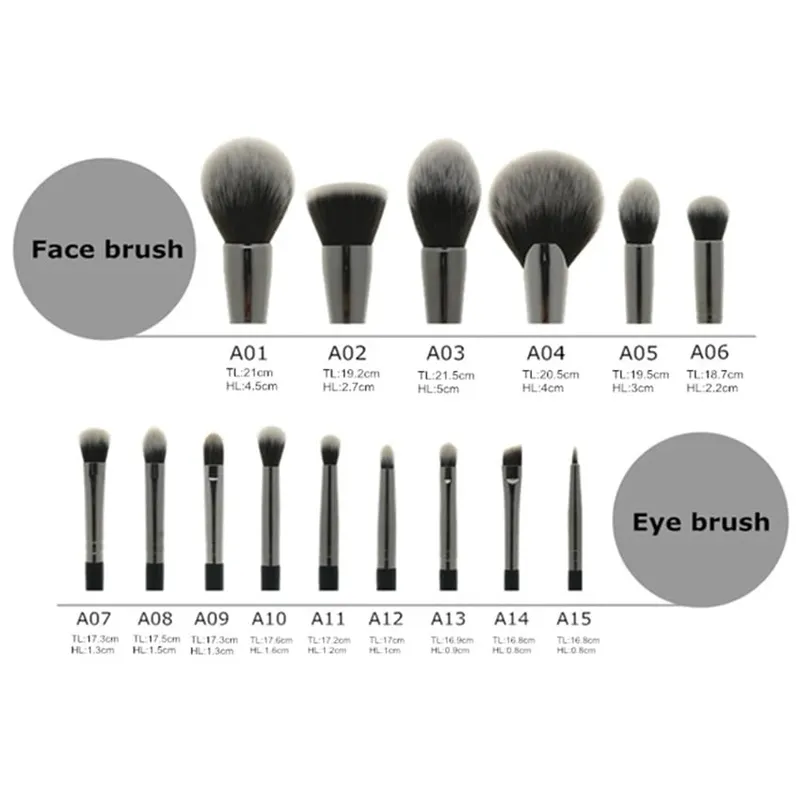 Sywinas Make-up-Pinsel-Set, 15-teilig, hochwertiges schwarzes, natürliches Kunsthaar, professionelle Make-up-Pinsel-Werkzeuge — image 6