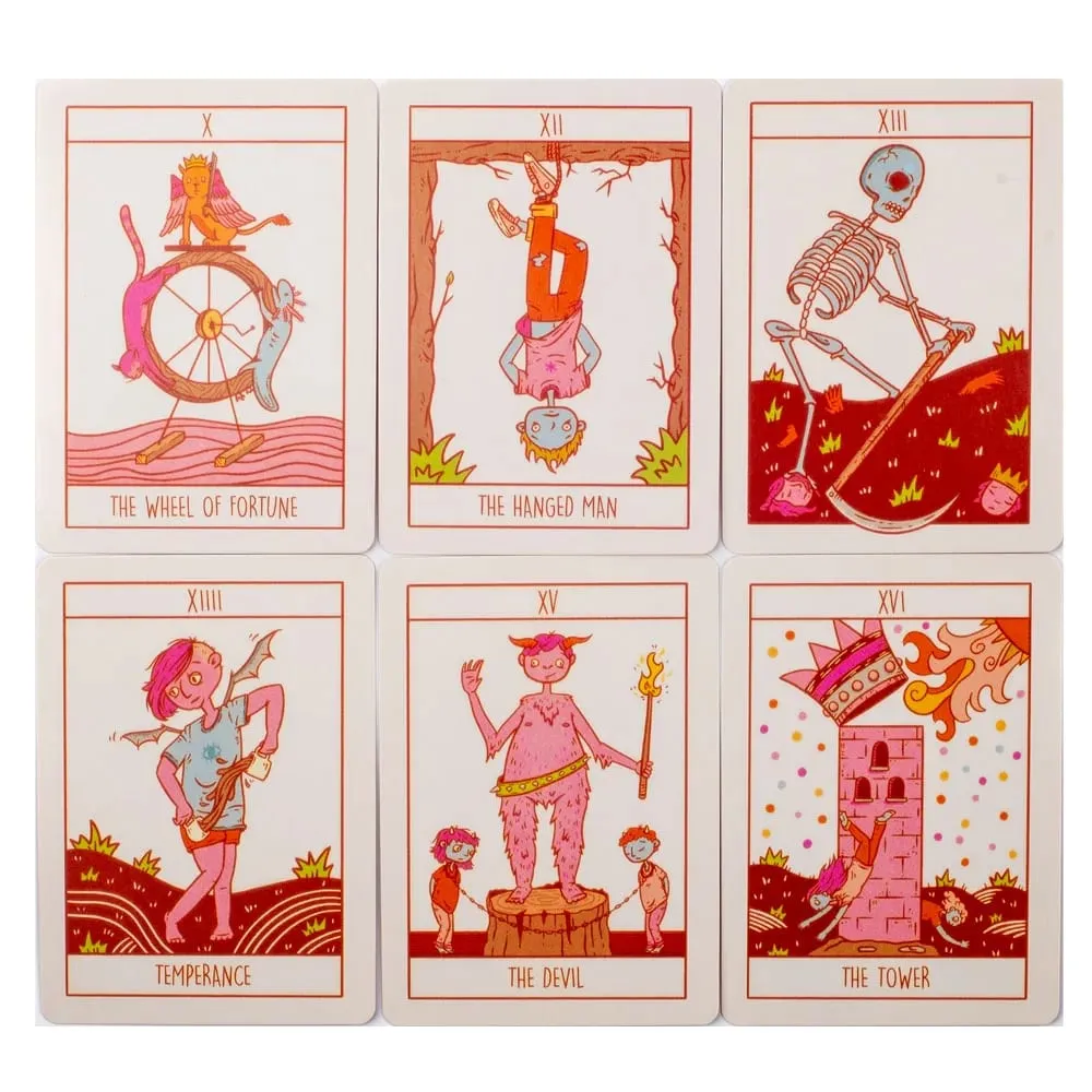 Kalamar Pastası Tarot 78 Kartlı Şövalyelerin Bindiği Yaratıklarla Masa Oyunu İlginç Yüzler ve Lezzetli Renk Paleti 8,9 x 6,3 cm — image 5