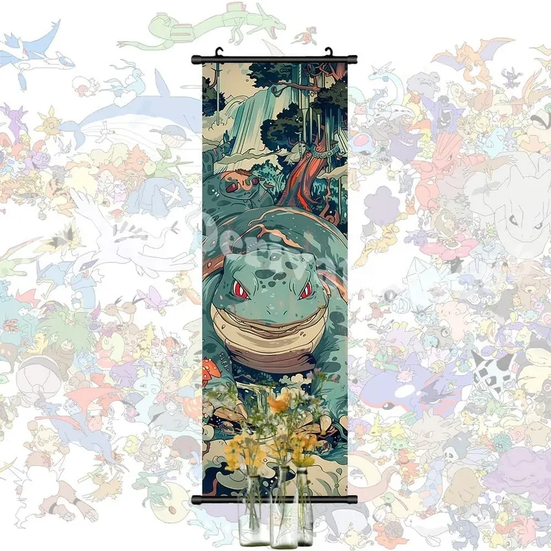 Poster stampato Anime Opere d'arte da parete Gengar Immagini Charizard Dipinto su tela Pikachu Appeso Pergamene Home Room Decor — image 15