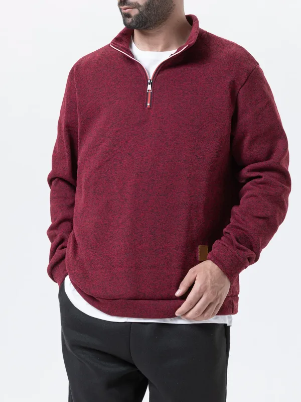 Sweatshirts pour hommes Pull-over plus épais d'automne Pull-over à demi-fermeture Éclair Hiver Masculin Col roulé Sweat-shirt à capuche Extérieur