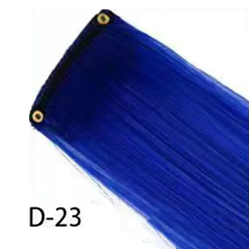 Synthetic 10Pcs colorful Hair Extensions Clip in Colored Party Highlights Extension for Kids Girls Long Straight Hairpiece — image 22