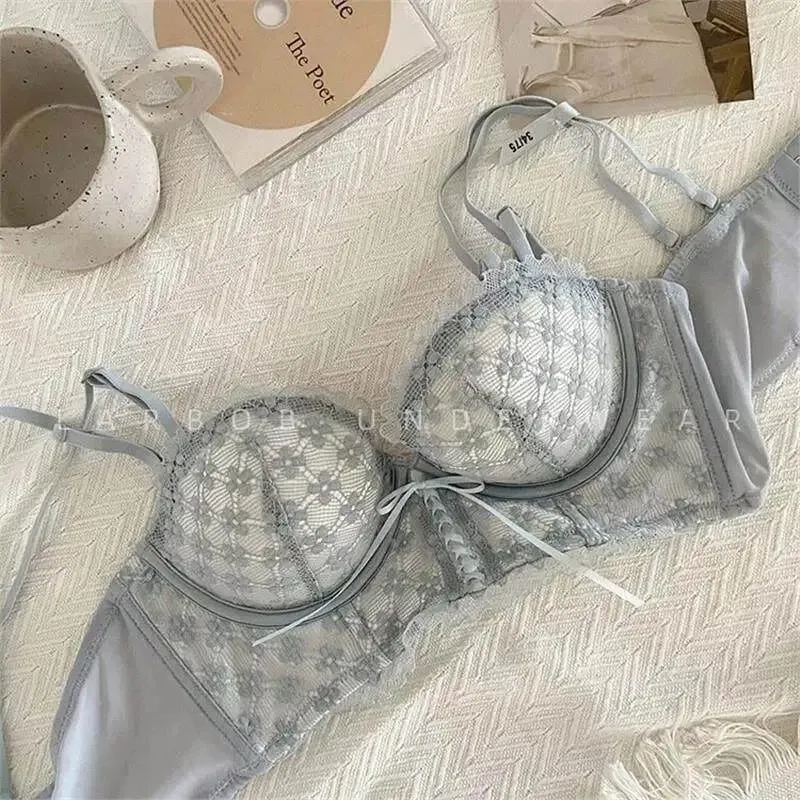 Bra Tekan Ke Atas Renda Tanpa Padding Seluar Dalam Ramping Tanpa Wayar Bralet Seksi Musim Panas Lancar untuk Sokongan Bahagian Angkat Dada Kecil Anti Kendur — image 11