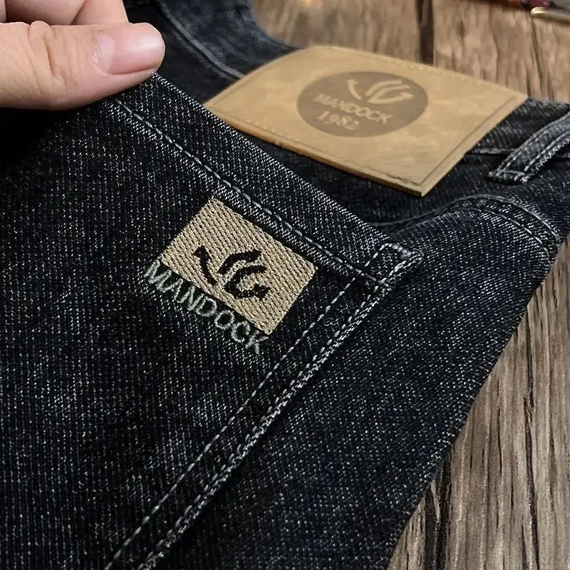 Men's Pants Spring and Summer Embroidery Printing Luxury Elastic Slim Straight Pants Trendy Pants Black Men's Jeans for Men — image 4