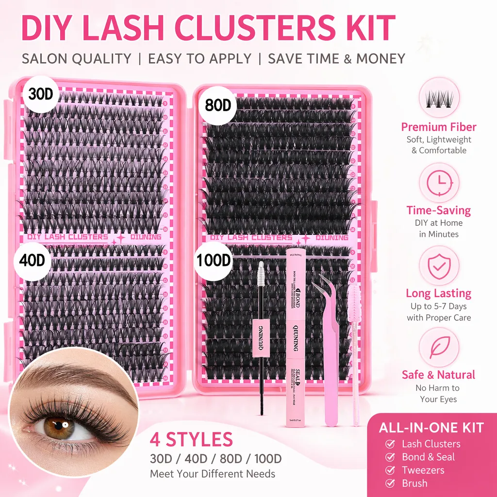 800PCS Kit Sambungan Bulu Mata Kluster DIY Kit Sambungan Bulu Mata Kit Bulu Mata dengan Ikatan Bulu Mata dan Pinset Bulu Mata Kedap — image 6