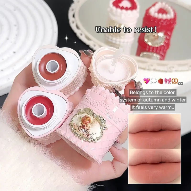 케이크 장식 벨벳 립 머드 매트 마감 논스틱 컵 데일리 & 파티 메이크업을 위한 오래 지속되는 립스틱 — image 5