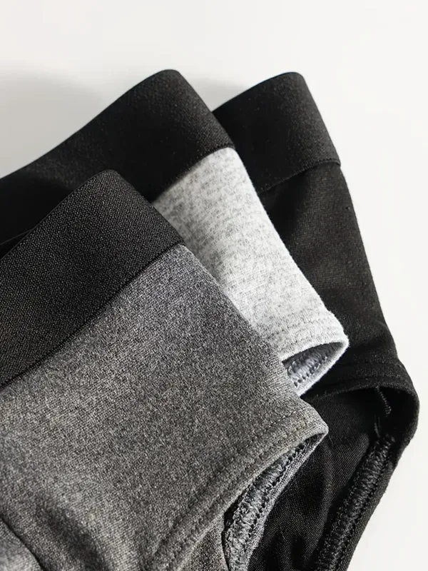 Sous-vêtements pour hommes, couleur unie, slips très extensibles, respirants, à la mode, grande taille, 5 pièces/ensemble — image 4