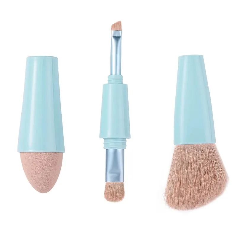 【B】1 pezzo 4 in 1 portatile da viaggio multitasker strumenti di bellezza pennelli per trucco set di pennelli per trucco rimovibili pennelli per trucco — image 5