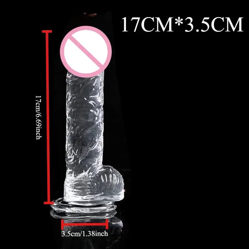 Trasparente morbido gelatina dildo realistico falso pene ventosa butt plug giocattoli del sesso per donna uomo giocattoli del sesso anale della vagina — image 9