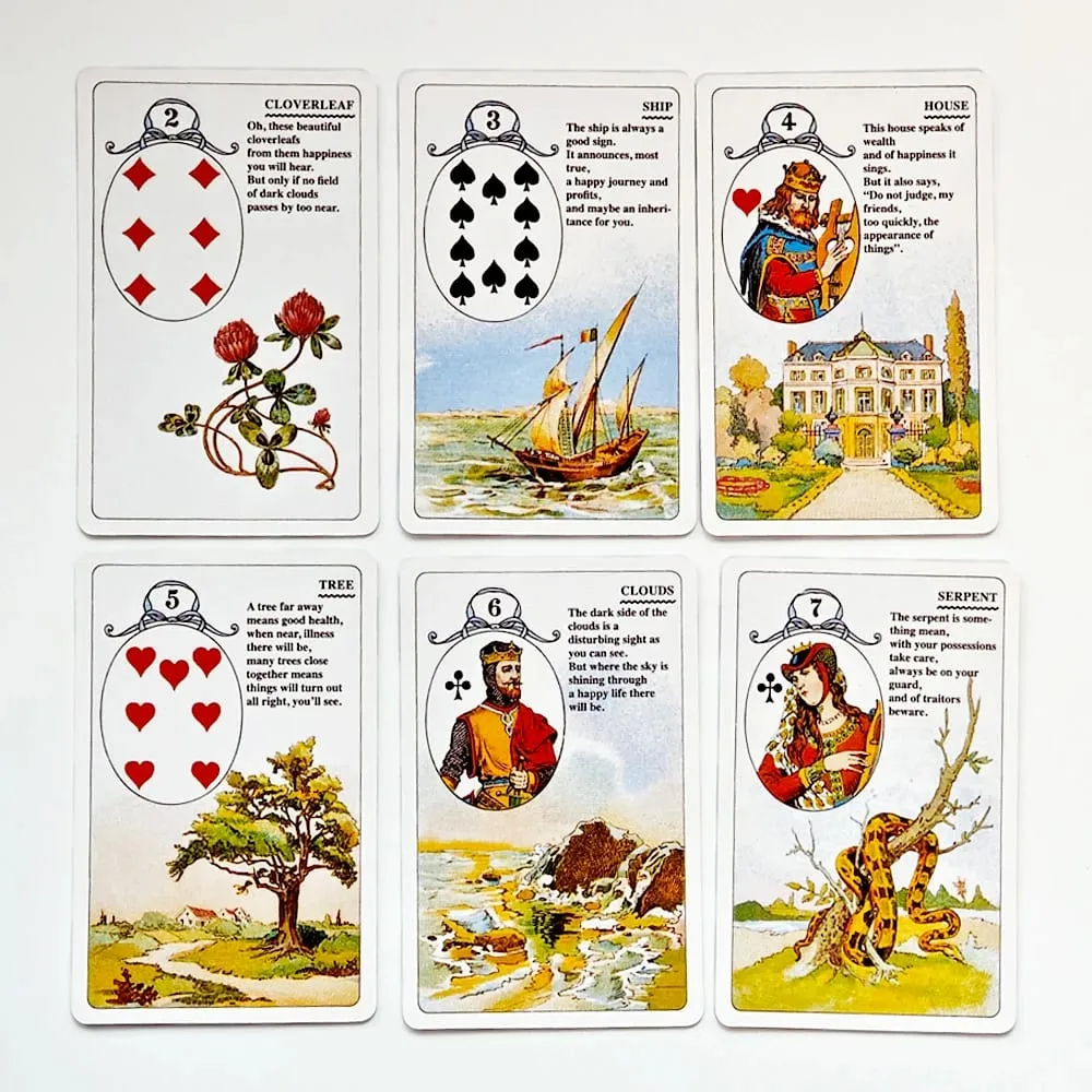 Mlle Lenormand Deck 9*6cm 36 kaarten esoterische waarzeggerij gedrukt op 350GSM dubbel-reliëf Cardstock — image 2