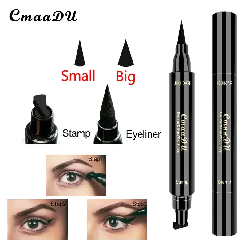 1 Stück großer doppelköpfiger Dichtungs-Eyeliner, wasserdichter und schnell trocknender schwarzer flüssiger Eyeliner, kleiner Wimpernkleberstift, Augen-Make-up-Kosmetik — image 2