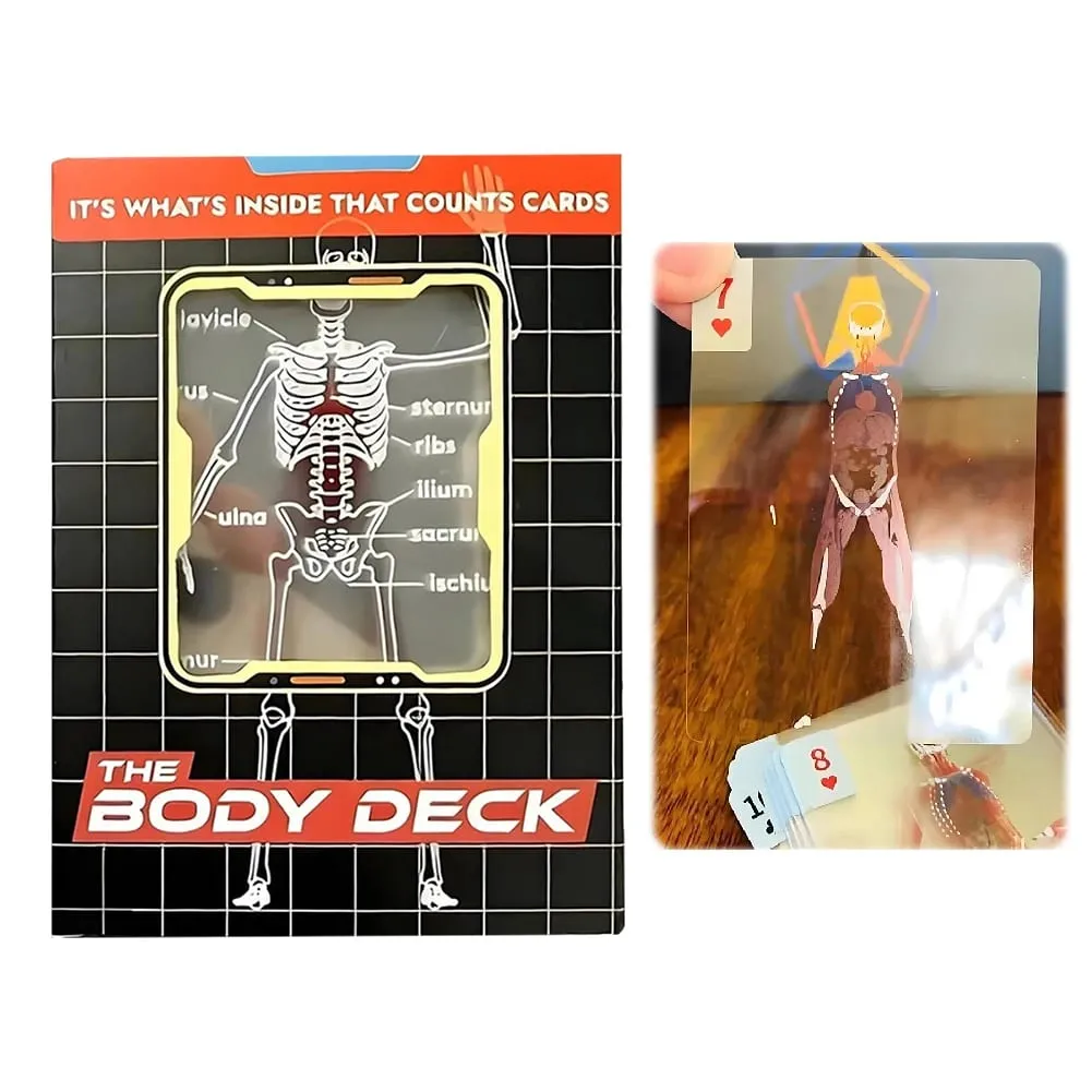 Karty s balíčkem těla Opakovaně použitelné 3D obrazové vzdělávací karty Víceúčelové průhledné hrací karty na tělo pro dárky pro přátele — image 5