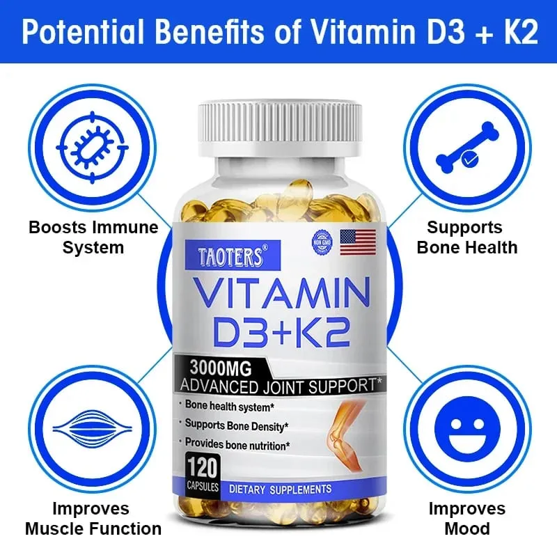 Vitamin D3 & K2 | Dukungan Kesehatan Tulang & Kardiovaskular Dukungan Sistem Kekebalan Tubuh 120 Kapsul — image 6