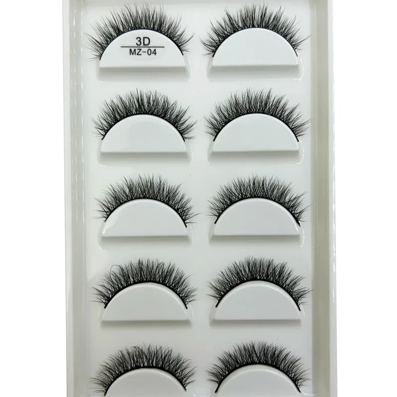 Commercio all'ingrosso 5 paia 3D visone naturale ciglia finte trucco estensione ciglia finte ciglia finte cils make up bellezza Cilios — image 8